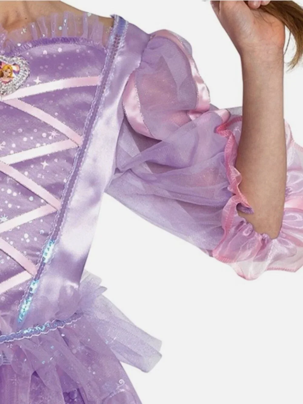 Princess Rapunzel & WIG 7/8 Halloween Costume Purple Dress Tangled Girls Disney